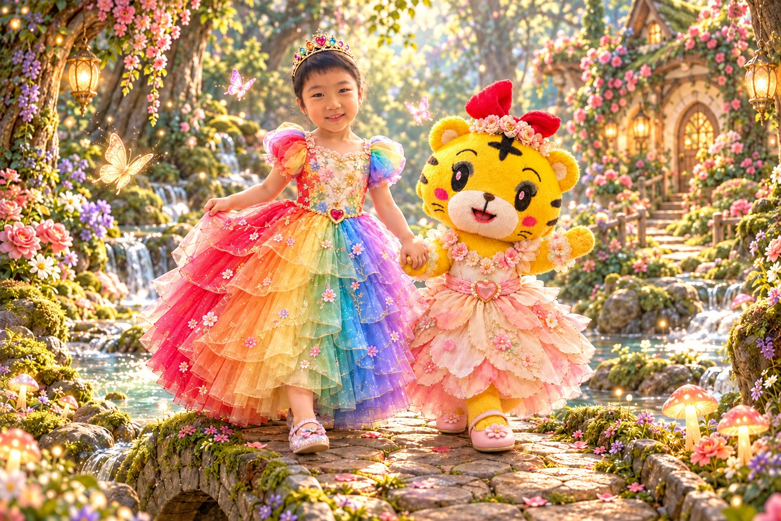 妞妞和小花一起探索魔法森林